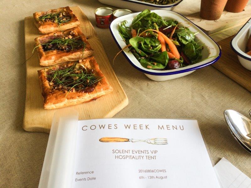 Corporate hospitality food at Cowes Week