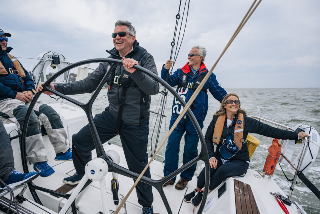Happy corporate sailors